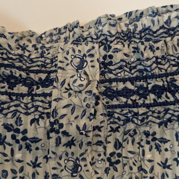 Madewell Jeanette Florentine Floral Top Size 4X Cropped Puff-Sleeve Cotton NWT - Picture 8 of 15